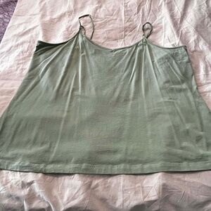 TANK TOP, SCOOP NECK, TENDRIL GREEN, SIZE 4X, ADJUSTABLE STRAPS, FORM FITTING,
